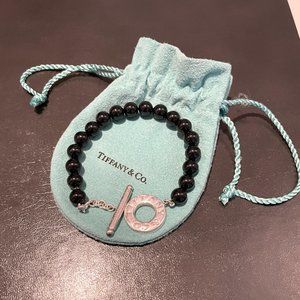 Tiffany & Co sterling black onyx toggle bracelet
